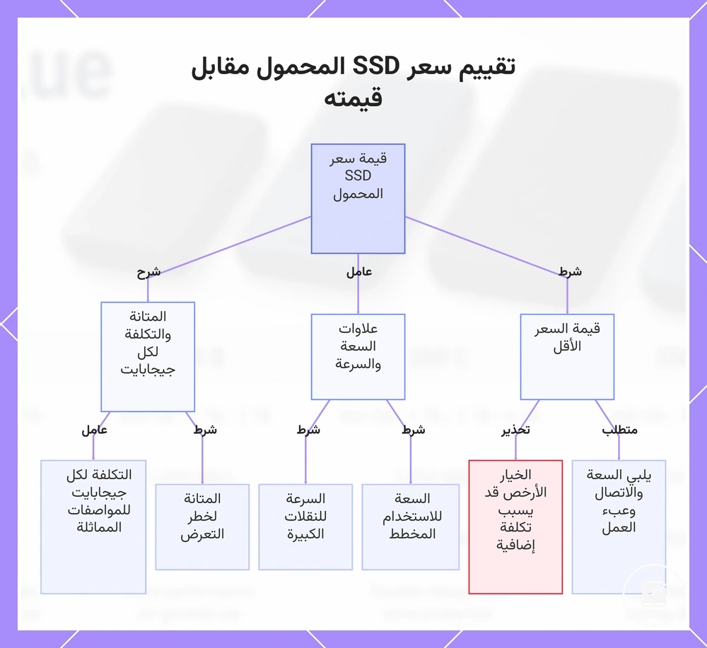 تقييم سعر SSD المحمول مقابل قيمته