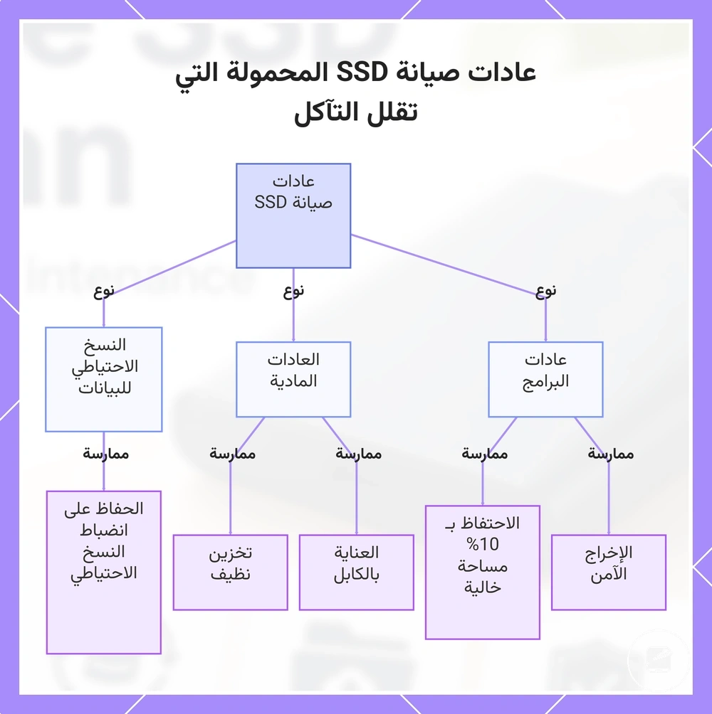 عادات صيانة SSD المحمولة التي تقلل التآكل