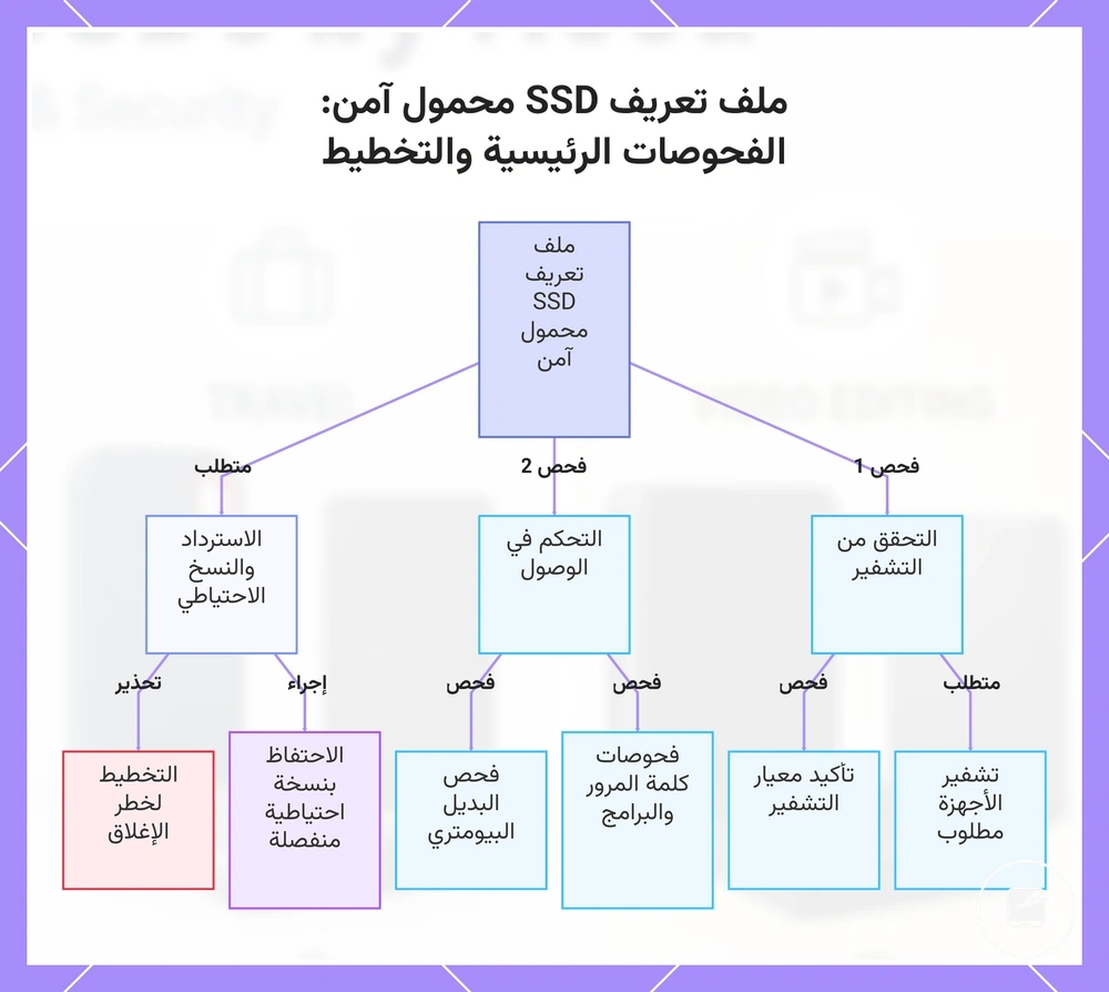 ملف تعريف SSD محمول آمن: الفحوصات الرئيسية والتخطيط