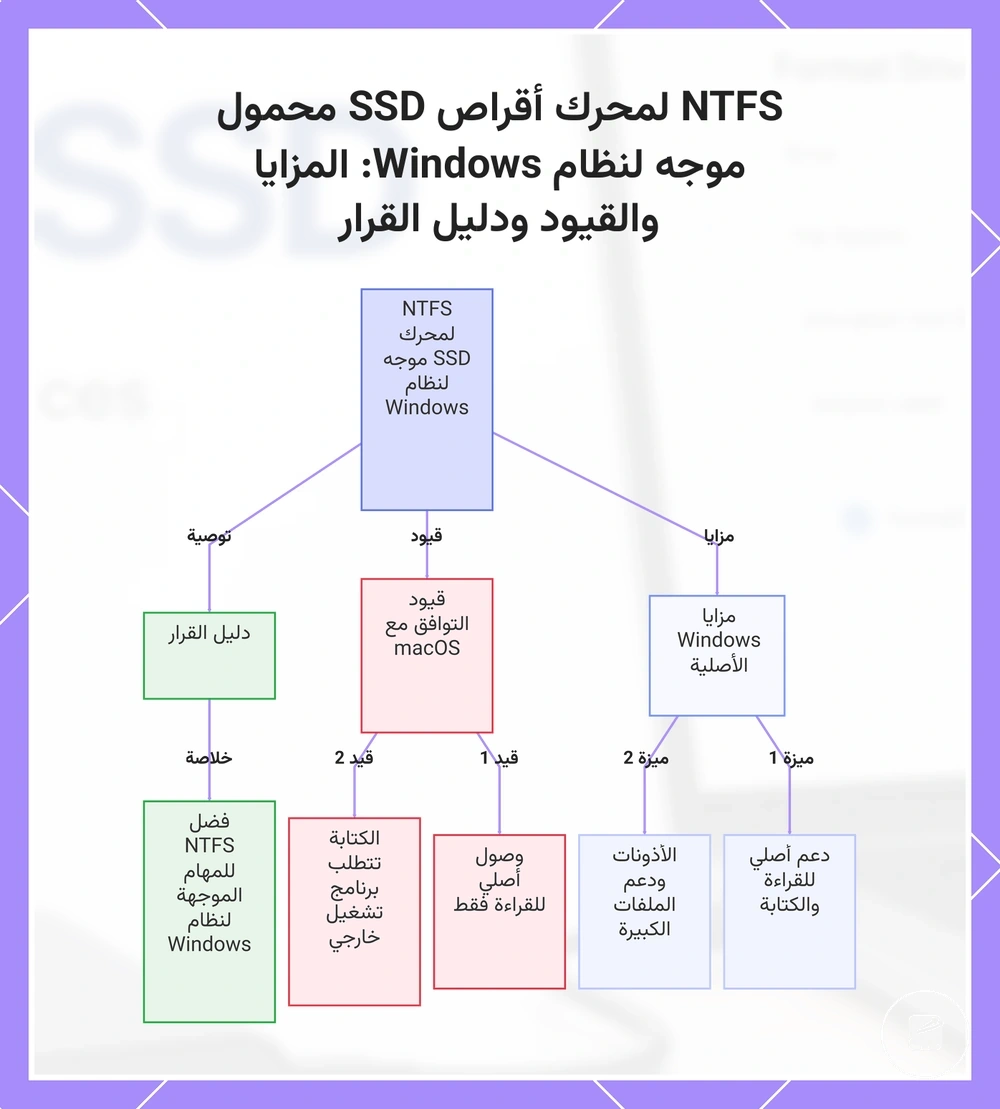 NTFS لمحرك أقراص SSD محمول موجه لنظام Windows: المزايا والقيود ودليل القرار