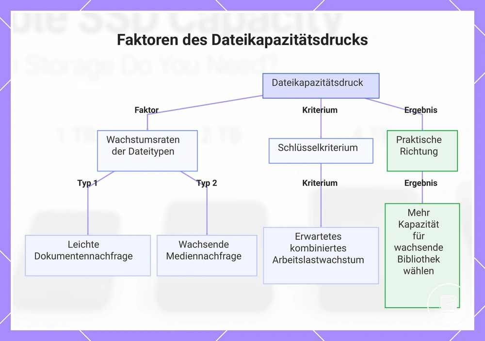 Faktoren des Dateikapazitätsdrucks