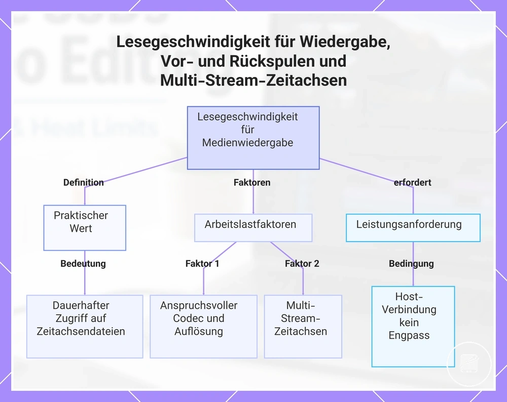 Lesegeschwindigkeit für Wiedergabe, Vor- und Rückspulen und Multi-Stream-Zeitachsen