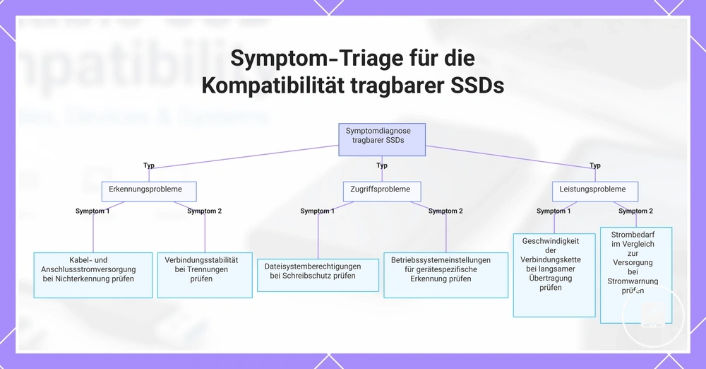 Symptom-Triage für die Kompatibilität tragbarer SSDs