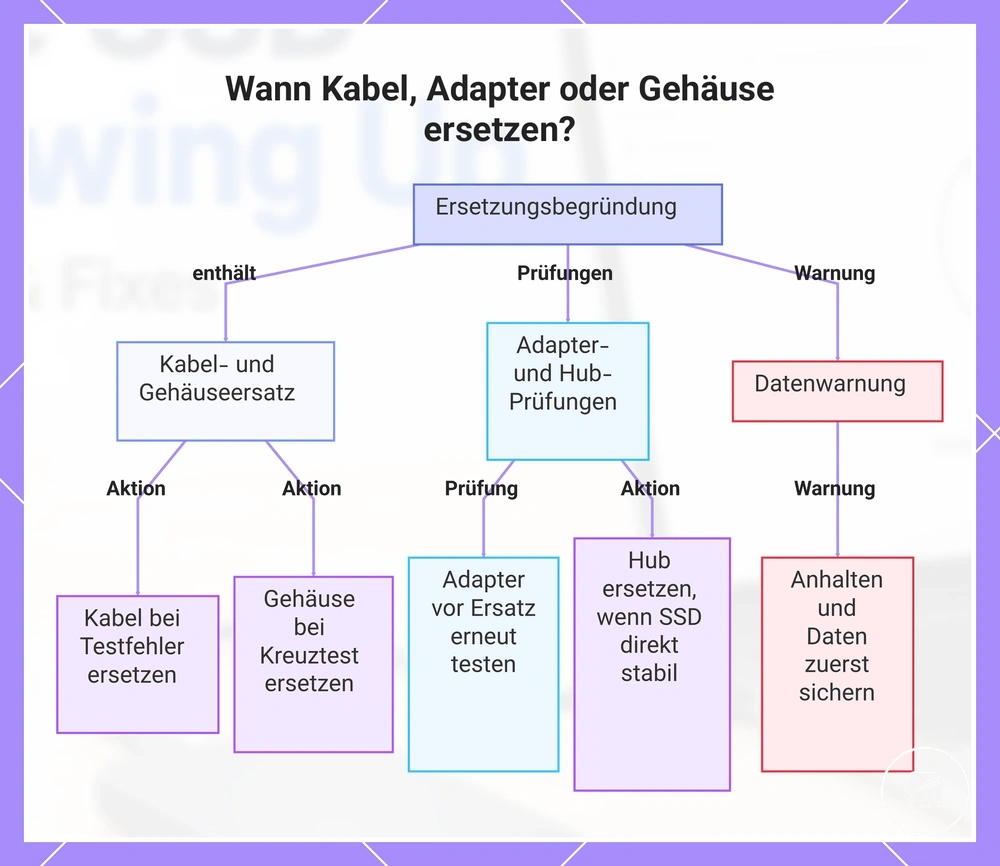 Wann Kabel, Adapter oder Gehäuse ersetzen?