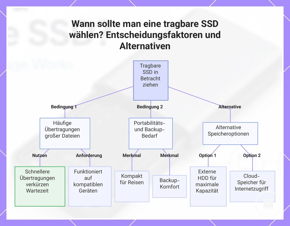 Wann sollte man eine tragbare SSD wählen? Entscheidungsfaktoren und Alternativen