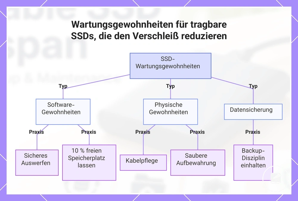 Wartungsgewohnheiten für tragbare SSDs, die den Verschleiß reduzieren