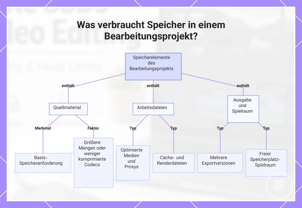 Was verbraucht Speicher in einem Bearbeitungsprojekt?