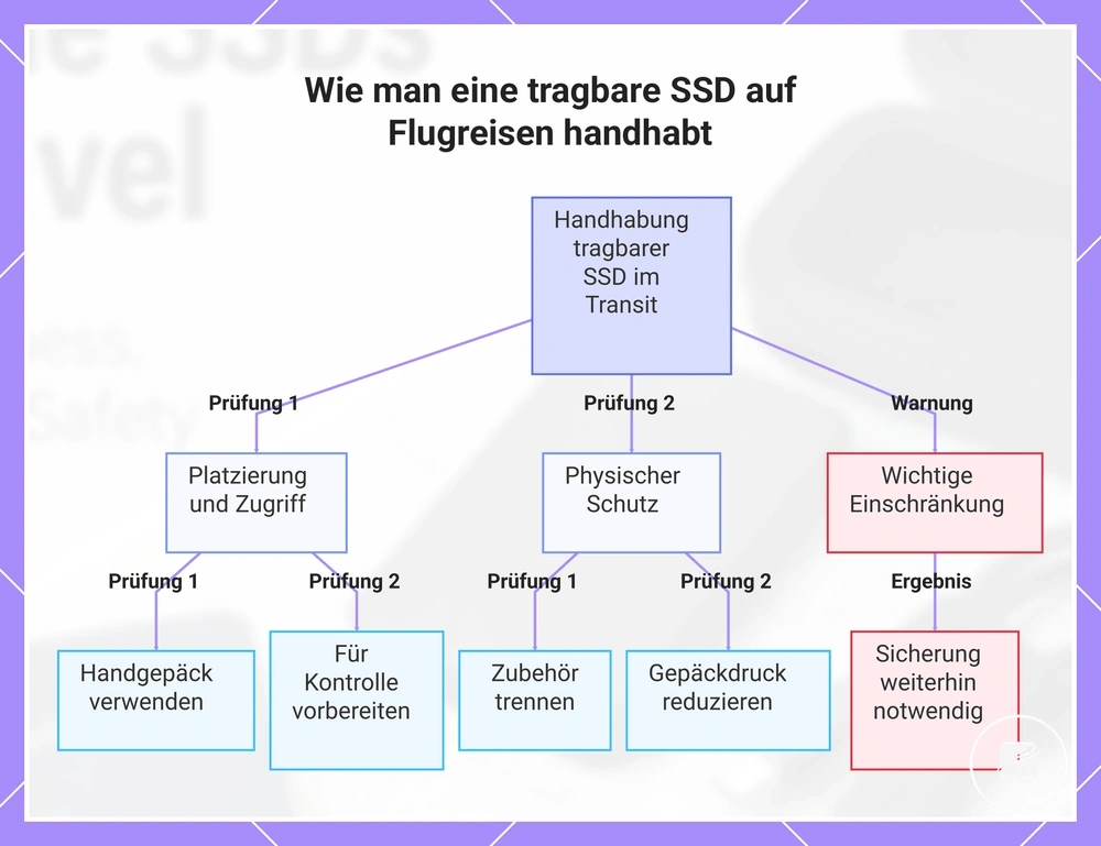 Wie man eine tragbare SSD auf Flugreisen handhabt