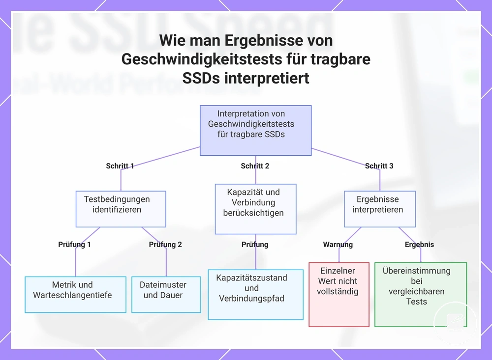 Wie man Ergebnisse von Geschwindigkeitstests für tragbare SSDs interpretiert