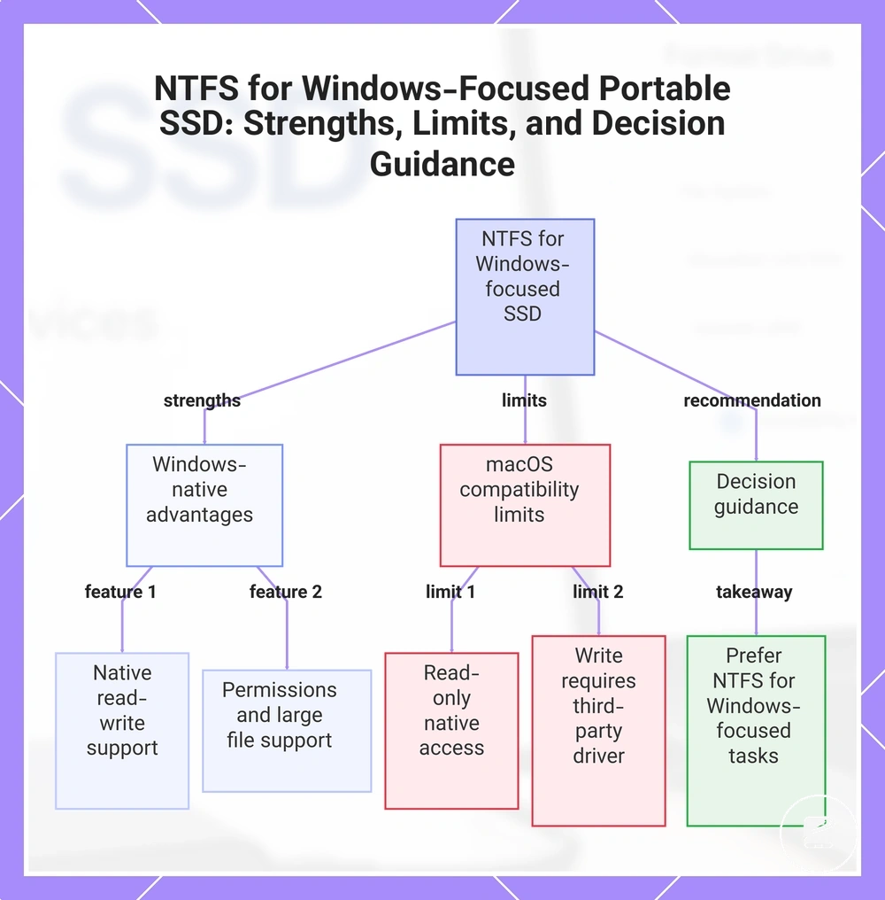 NTFS for Windows-Focused Portable SSD: Strengths, Limits, and Decision Guidance