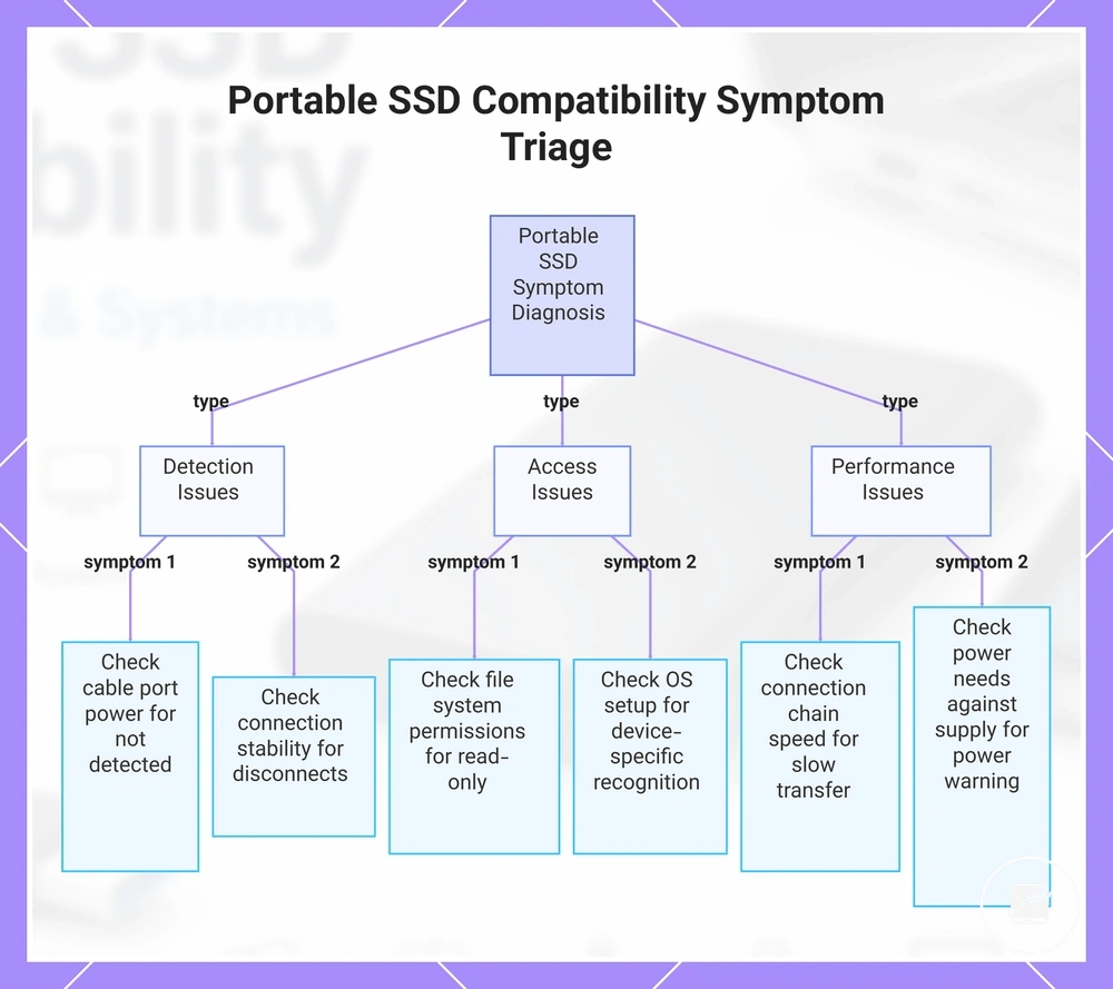 Portable SSD Compatibility Symptom Triage