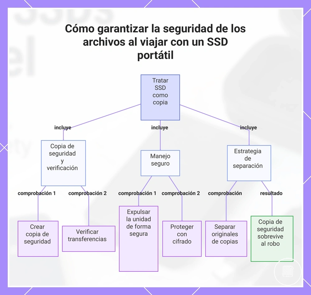 Cómo garantizar la seguridad de los archivos al viajar con un SSD portátil