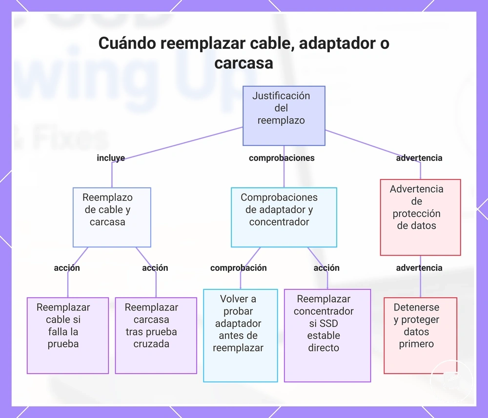 Cuándo reemplazar cable, adaptador o carcasa