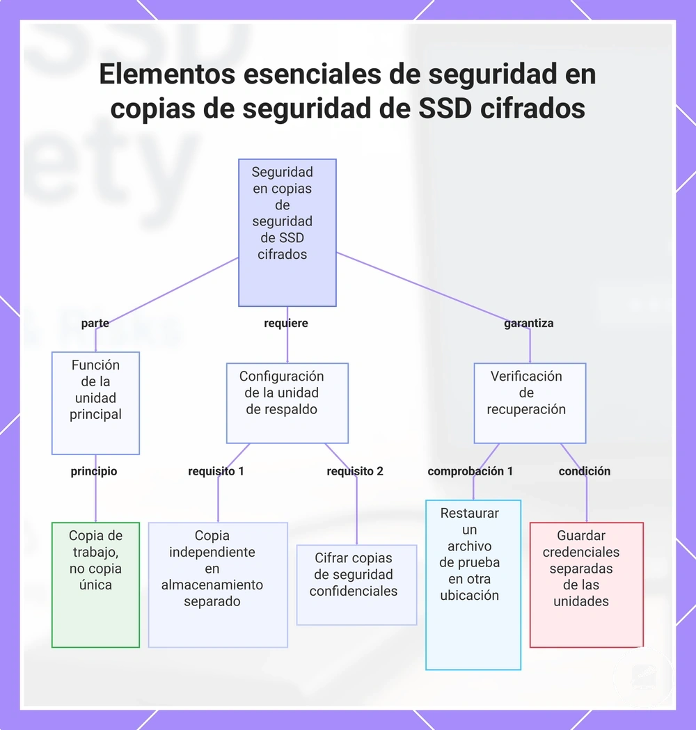 Elementos esenciales de seguridad en copias de seguridad de SSD cifrados