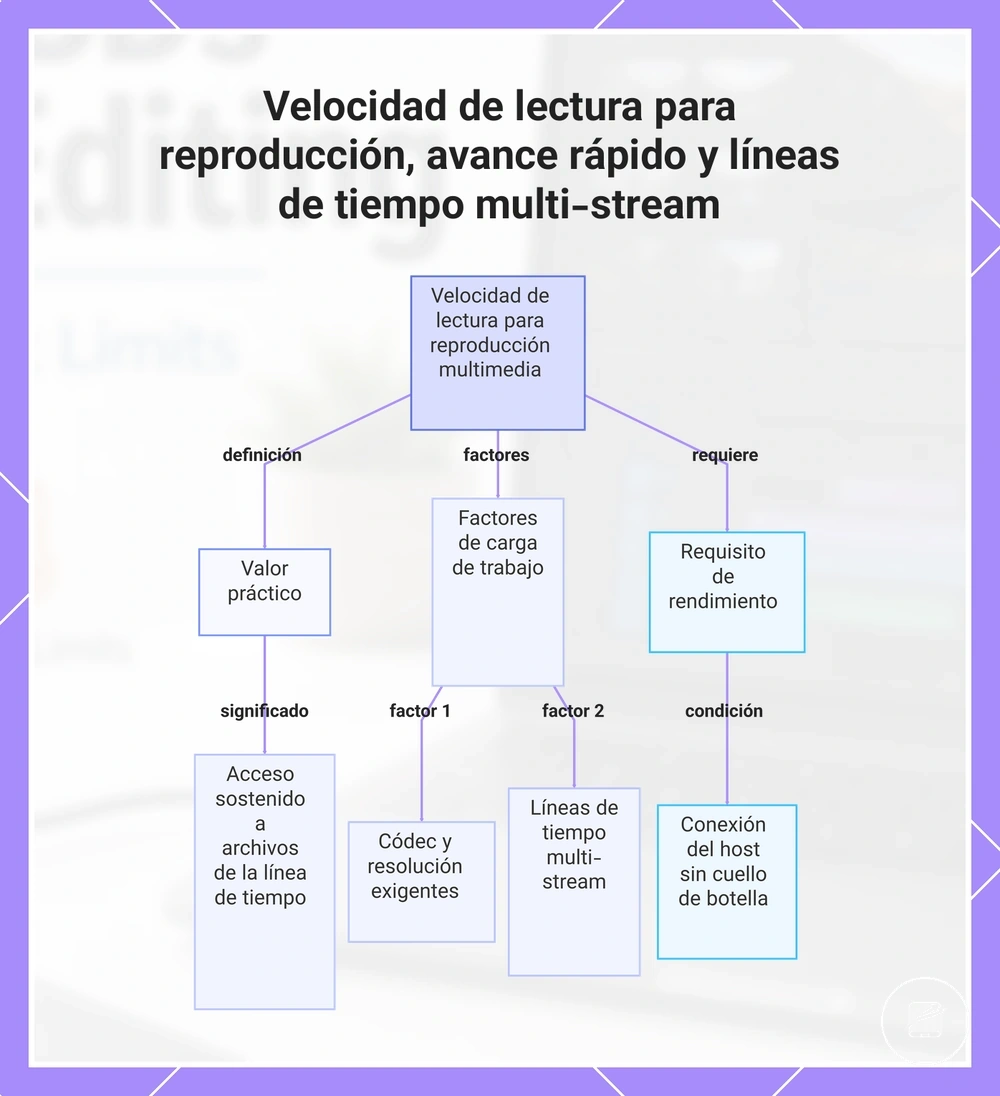 Velocidad de lectura para reproducción, avance rápido y líneas de tiempo multi-stream
