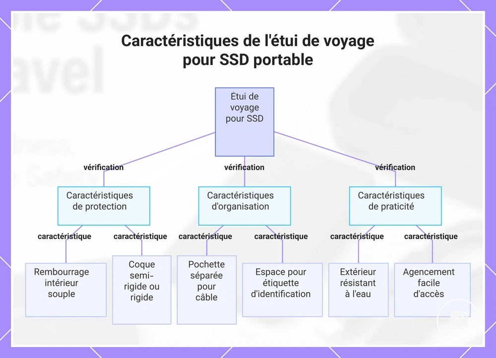 Caractéristiques de l'étui de voyage pour SSD portable