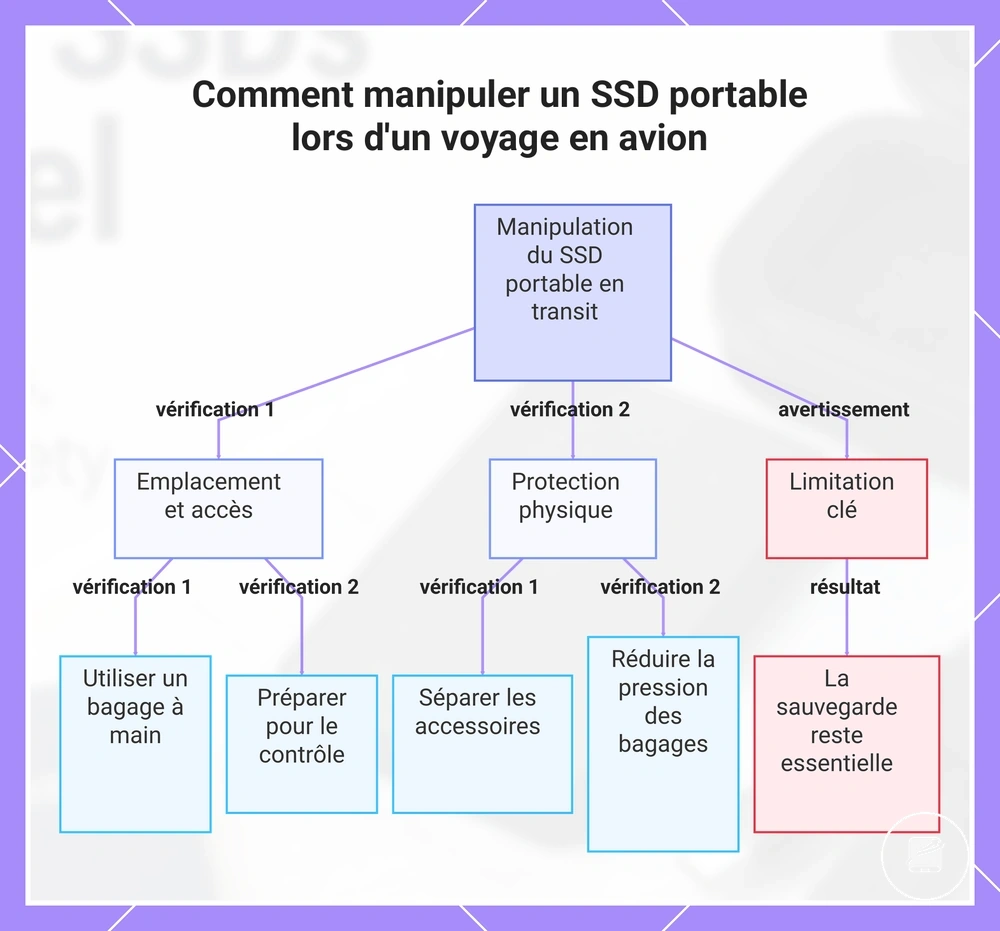 Comment manipuler un SSD portable lors d'un voyage en avion