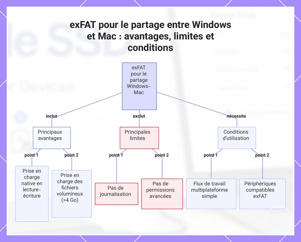 exFAT pour le partage entre Windows et Mac : avantages, limites et conditions