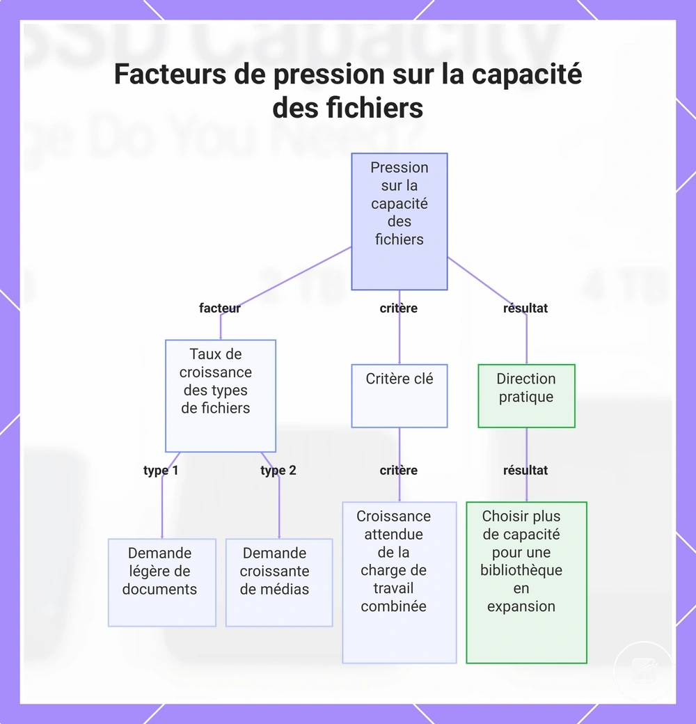 Facteurs de pression sur la capacité des fichiers