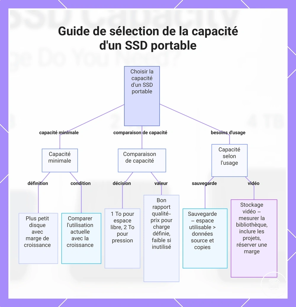 Guide de sélection de la capacité d'un SSD portable