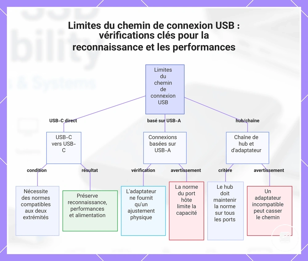 Limites du chemin de connexion USB : vérifications clés pour la reconnaissance et les performances
