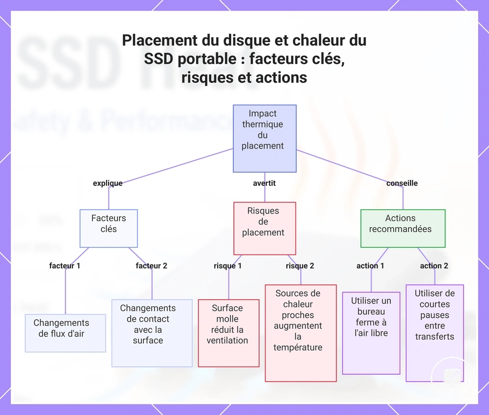 Placement du disque et chaleur du SSD portable : facteurs clés, risques et actions