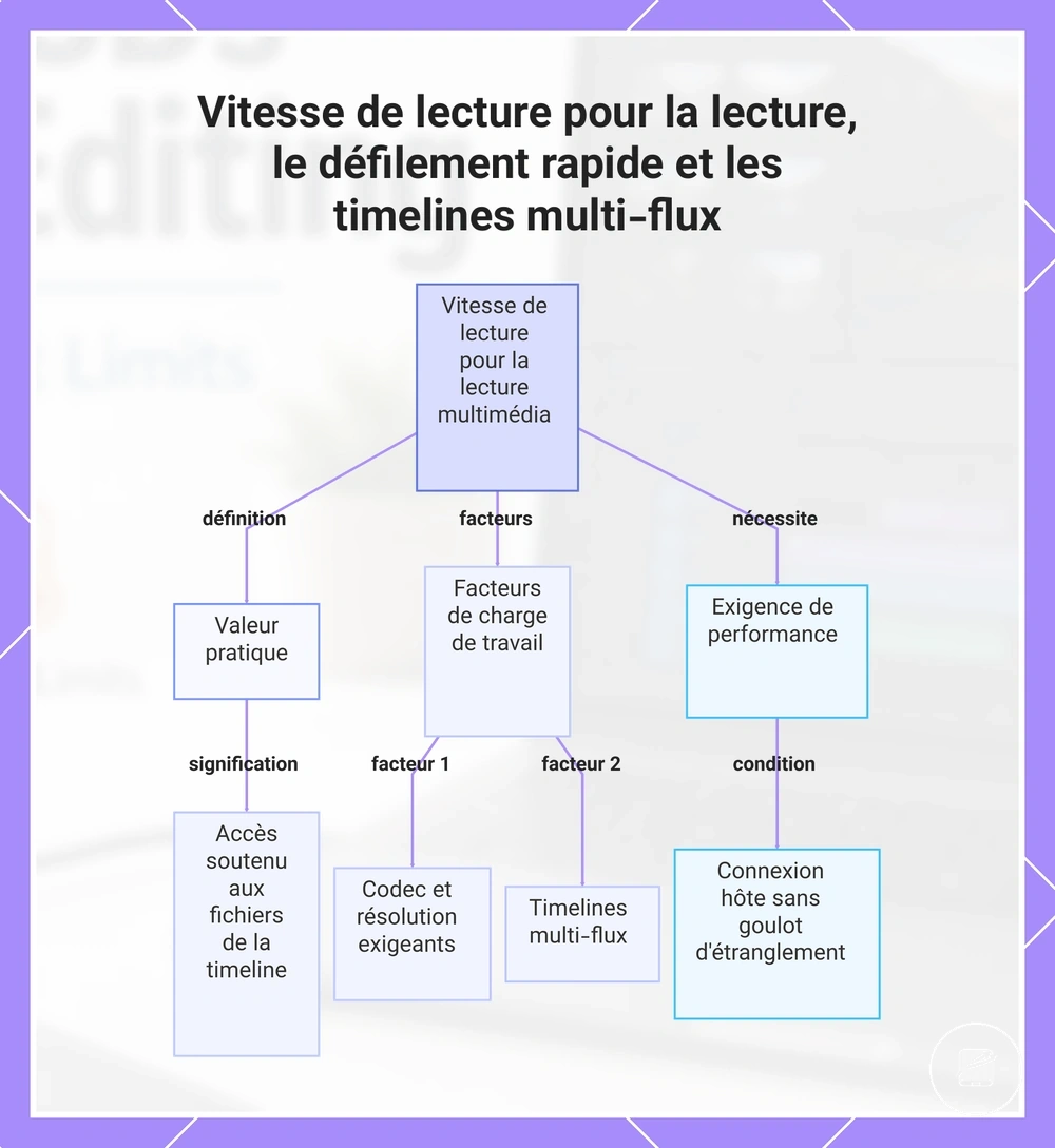 Vitesse de lecture pour la lecture, le défilement rapide et les timelines multi-flux