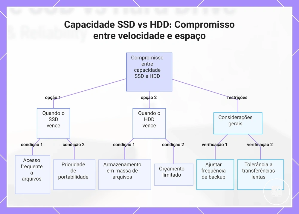 Capacidade SSD vs HDD: Compromisso entre velocidade e espaço