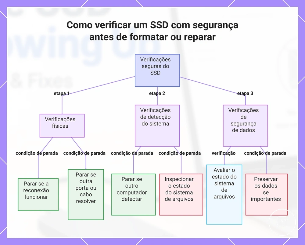 Como verificar um SSD com segurança antes de formatar ou reparar