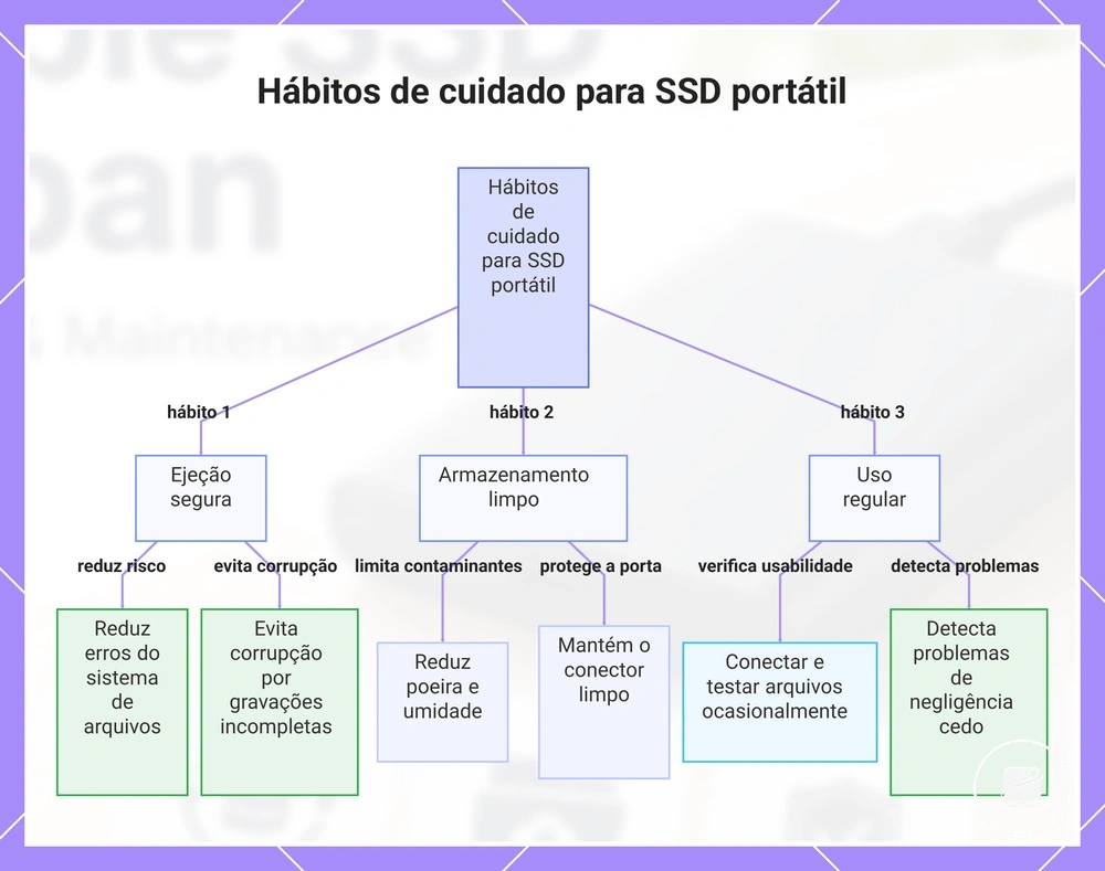 Hábitos de cuidado para SSD portátil