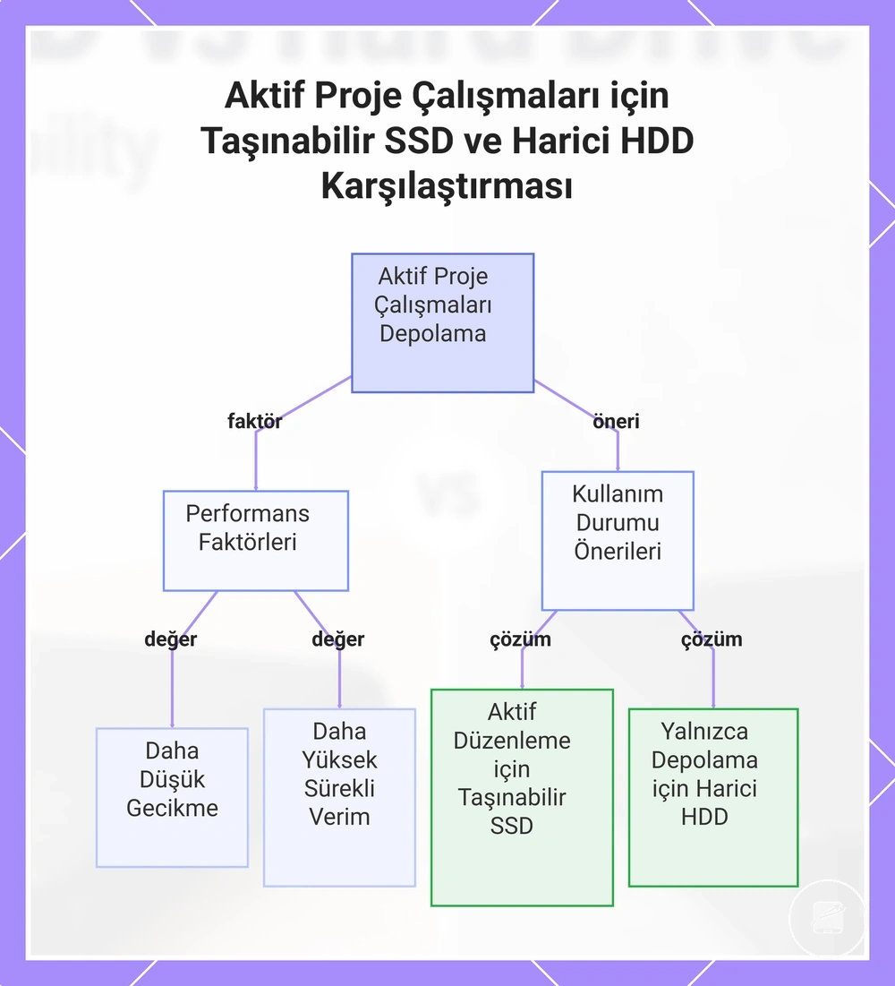 Aktif Proje Çalışmaları için Taşınabilir SSD ve Harici HDD Karşılaştırması