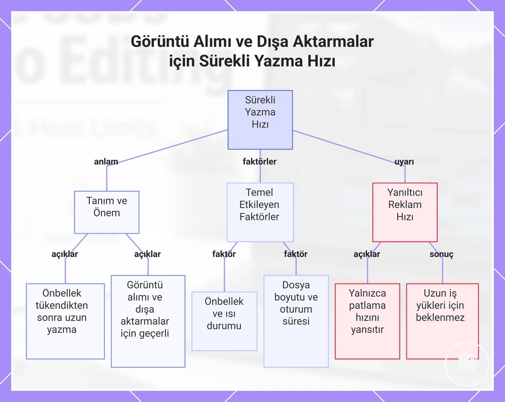 Görüntü Alımı ve Dışa Aktarmalar için Sürekli Yazma Hızı