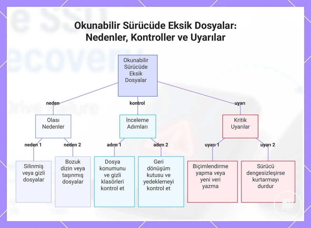 Okunabilir Sürücüde Eksik Dosyalar: Nedenler, Kontroller ve Uyarılar
