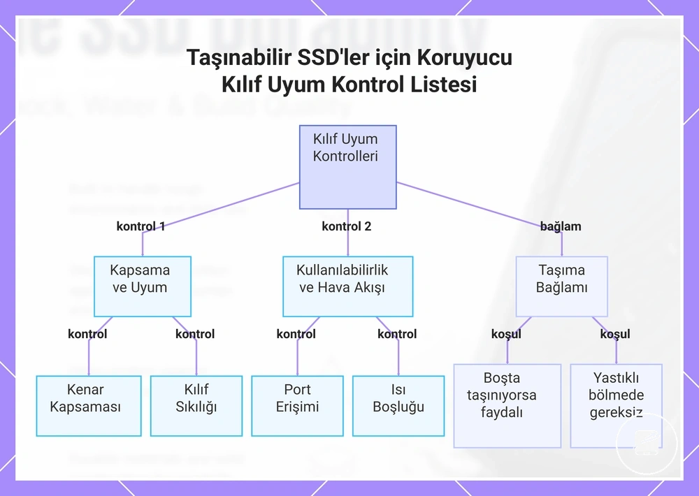 Taşınabilir SSD'ler için Koruyucu Kılıf Uyum Kontrol Listesi