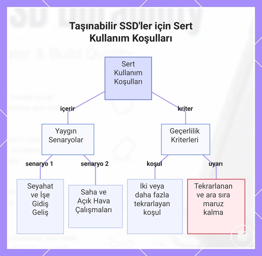 Taşınabilir SSD'ler için Sert Kullanım Koşulları