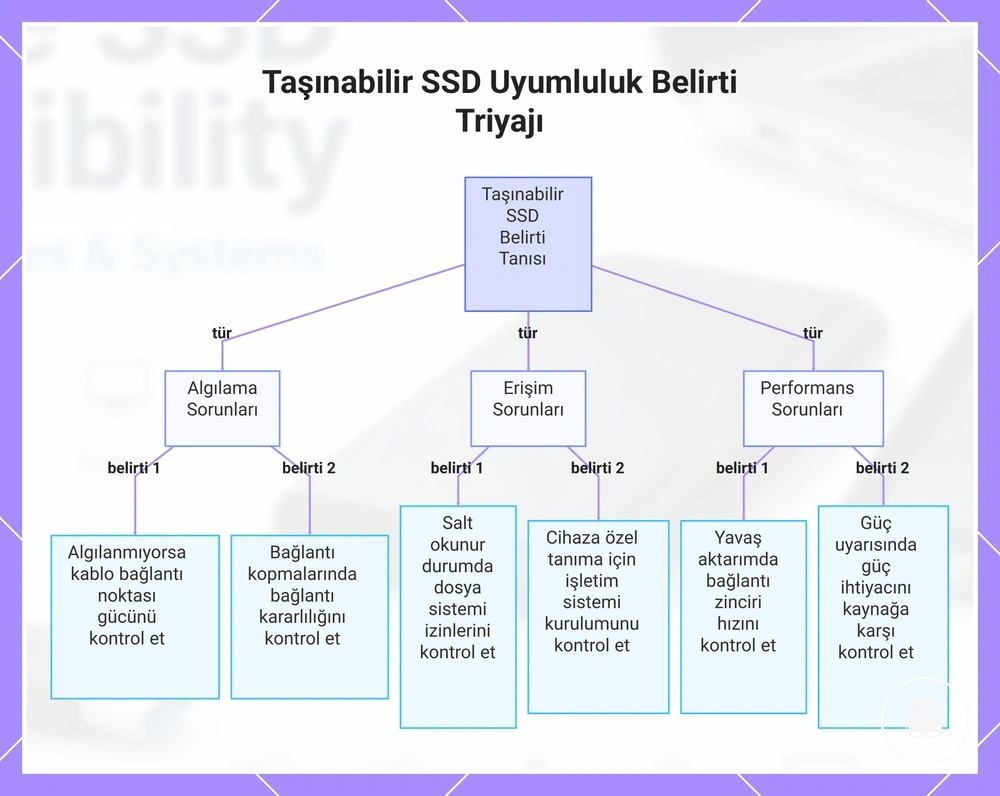Taşınabilir SSD Uyumluluk Belirti Triyajı