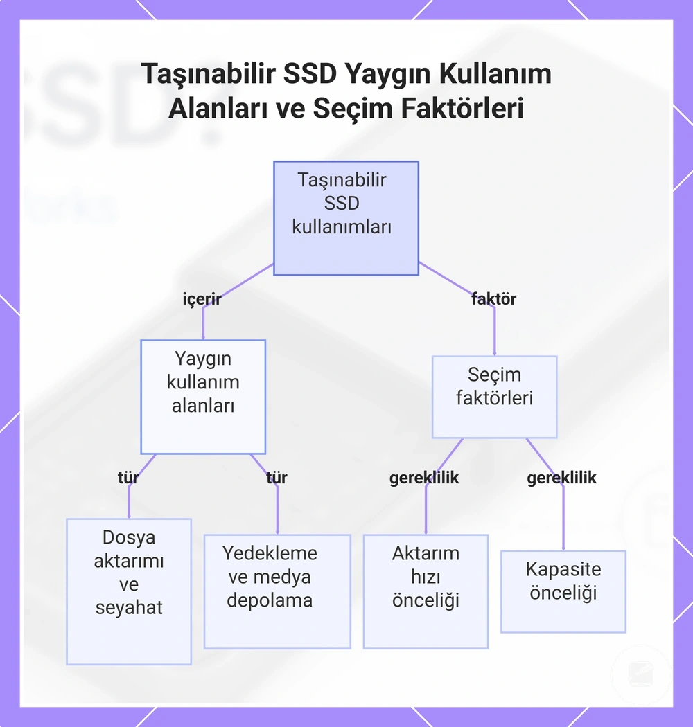 Taşınabilir SSD Yaygın Kullanım Alanları ve Seçim Faktörleri