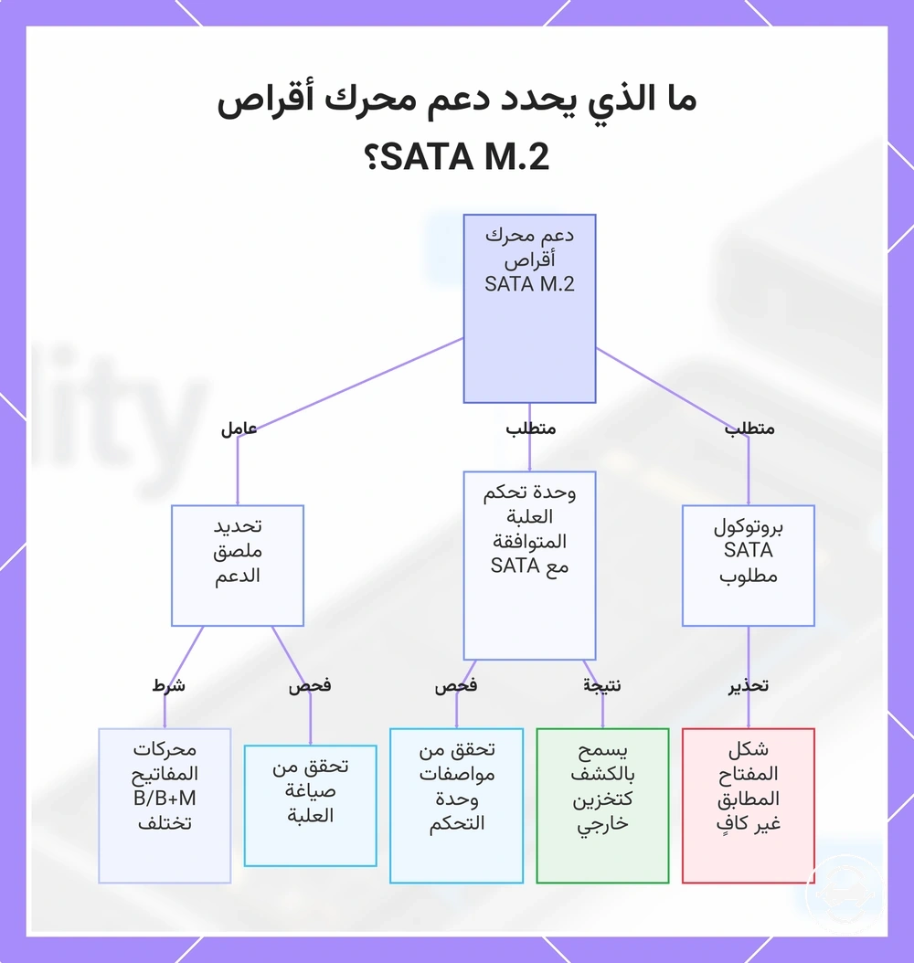 ما الذي يحدد دعم محرك أقراص SATA M.2؟