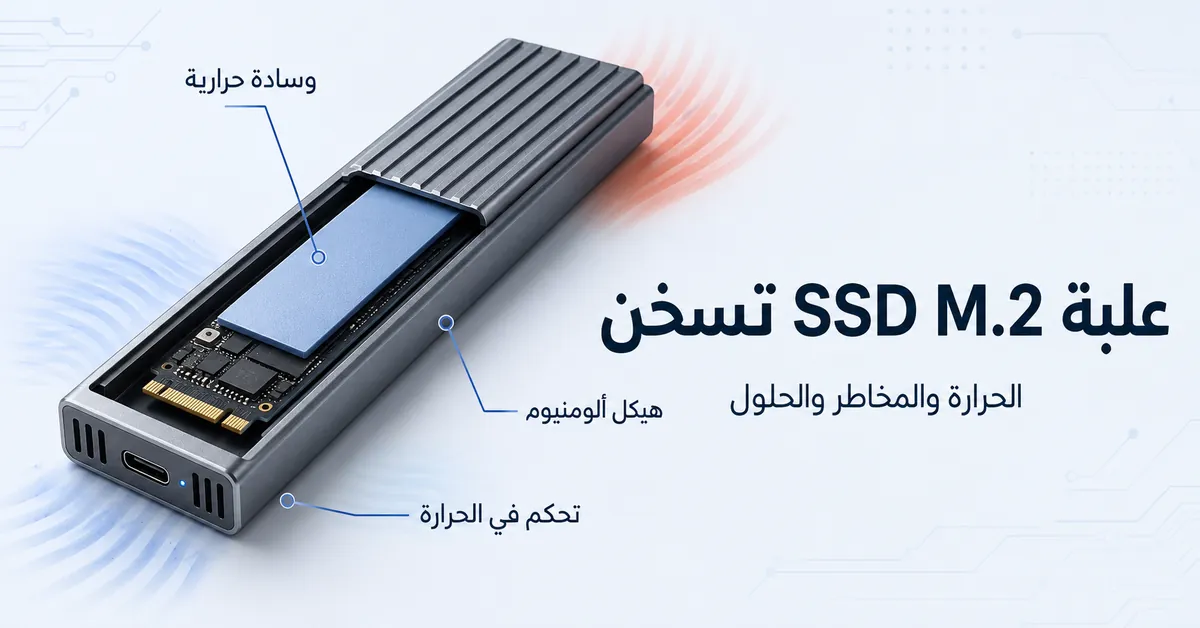 علبة SSD M.2 مع وسادة حرارية وهيكل ألومنيوم للتحكم في الحرارة