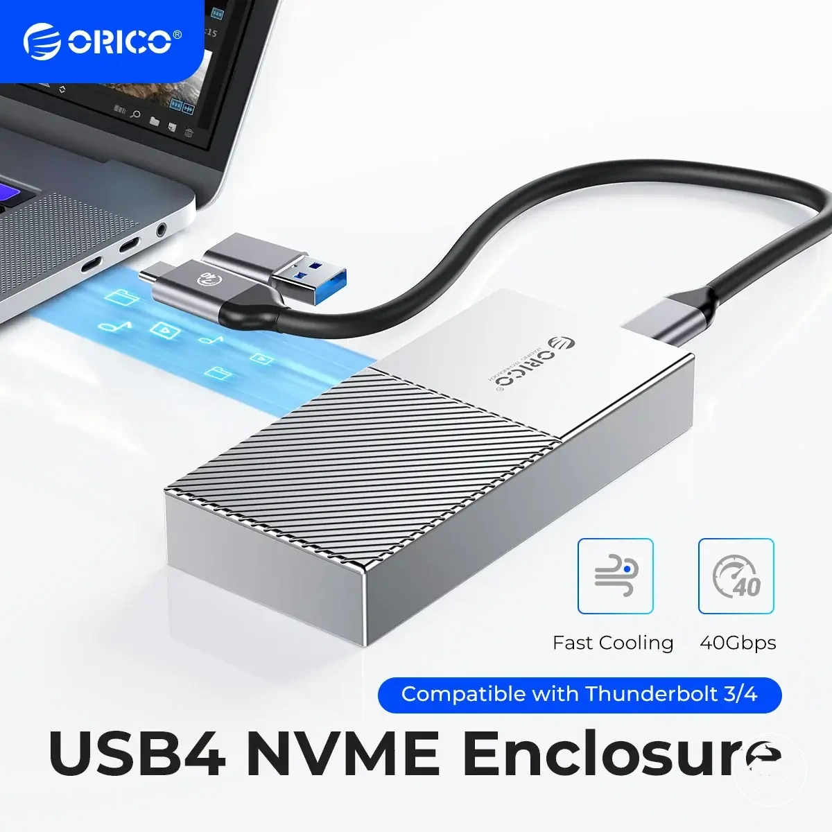 USB4-40Gbps-M.2-NVMe-SSD-Gehäuse aus Aluminium, kompatibel mit Thunderbolt 3 und 4