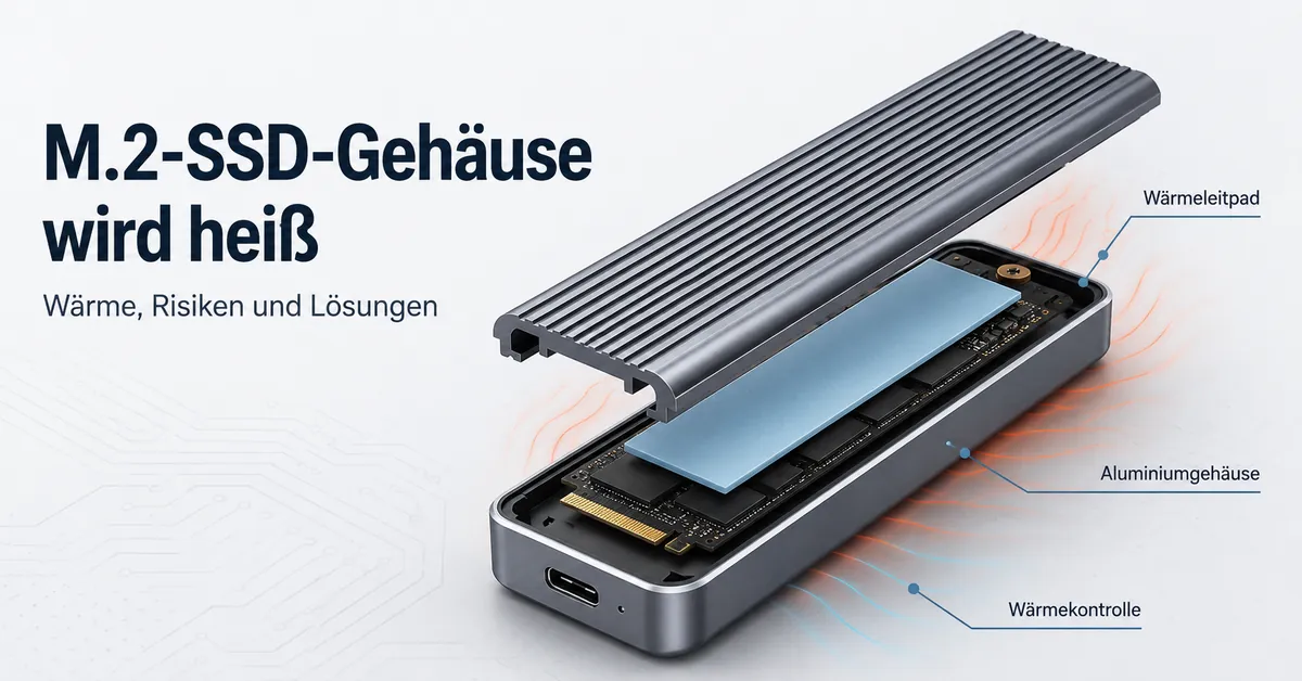 M.2-SSD-Gehäuse mit Wärmeleitpad und Aluminiumgehäuse zur Wärmekontrolle