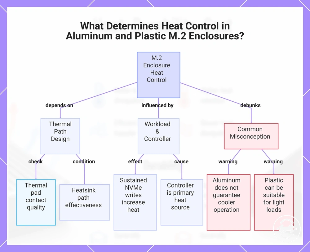 What Determines Heat Control in Aluminum and Plastic M.2 Enclosures?