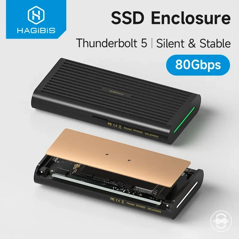 Carcasa SSD M.2 NVMe 80Gbps compatible con Thunderbolt 5, 4, 3 y USB4