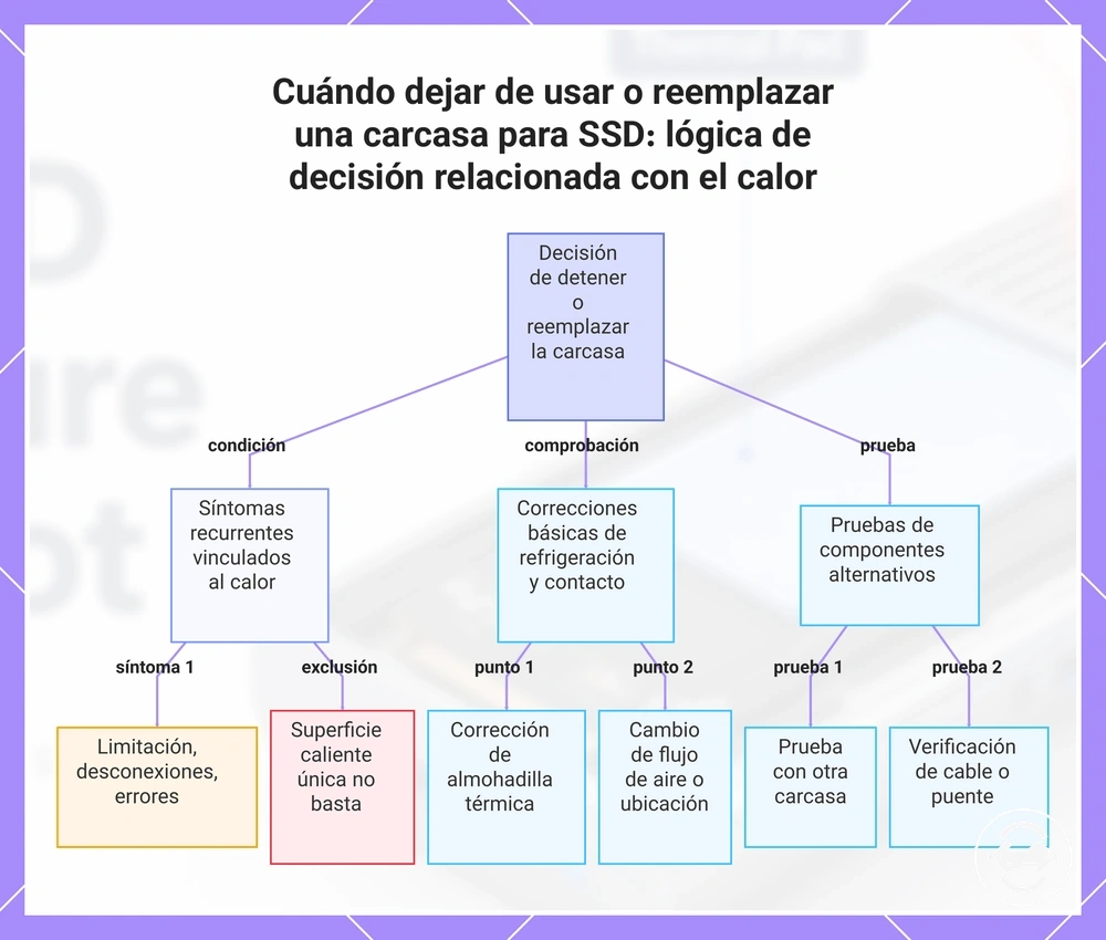 Cuándo dejar de usar o reemplazar una carcasa para SSD: lógica de decisión relacionada con el calor