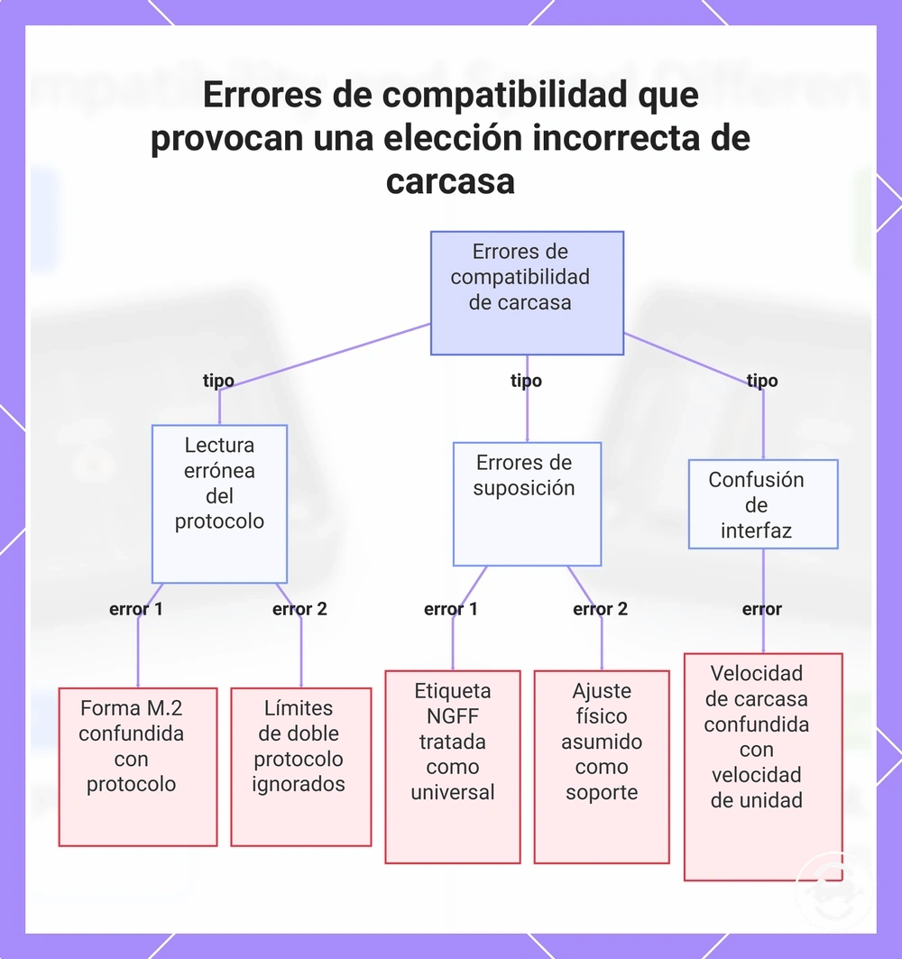 Errores de compatibilidad que provocan una elección incorrecta de carcasa