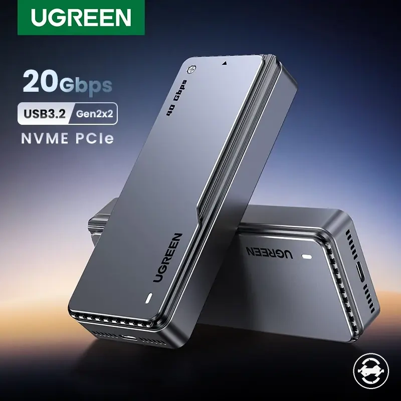 Boîtier SSD M.2 NVMe 20Gbps en aluminium avec adaptateur USB 3.2 Gen 2x2 et refroidissement intégré