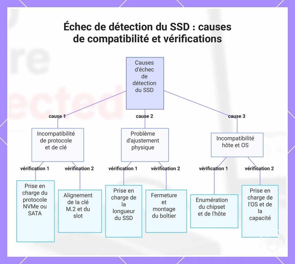 Échec de détection du SSD : causes de compatibilité et vérifications