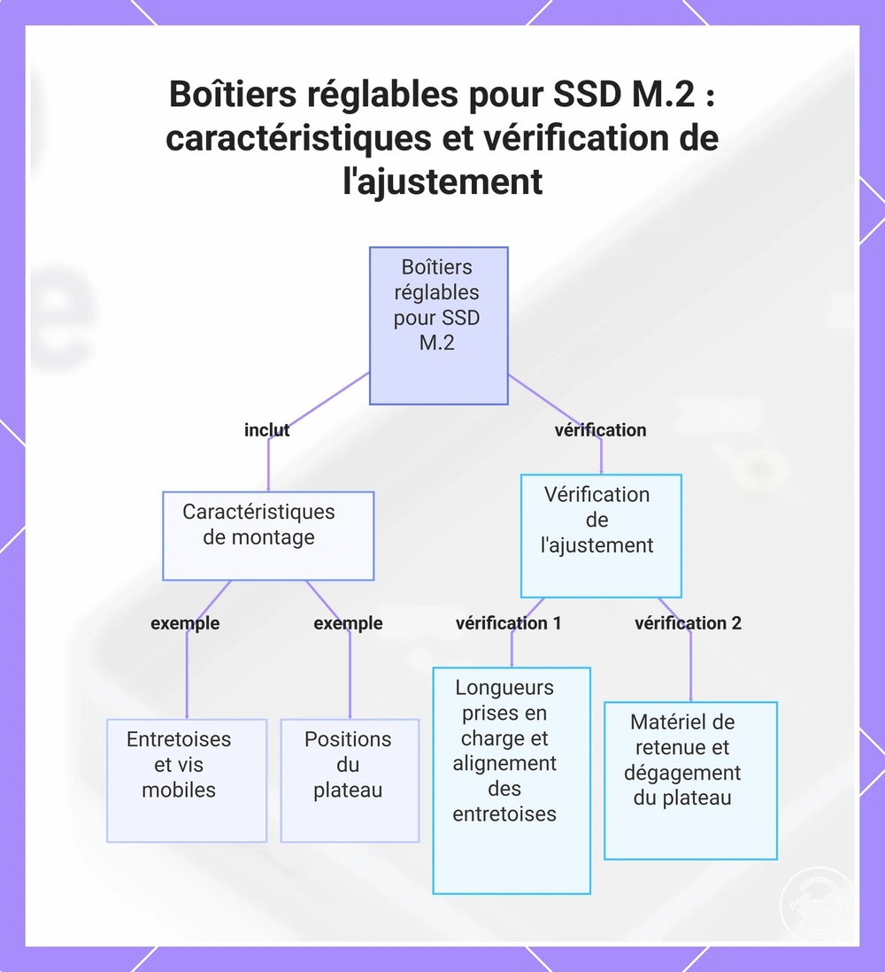 Boîtiers réglables pour SSD M.2 : caractéristiques et vérification de l'ajustement