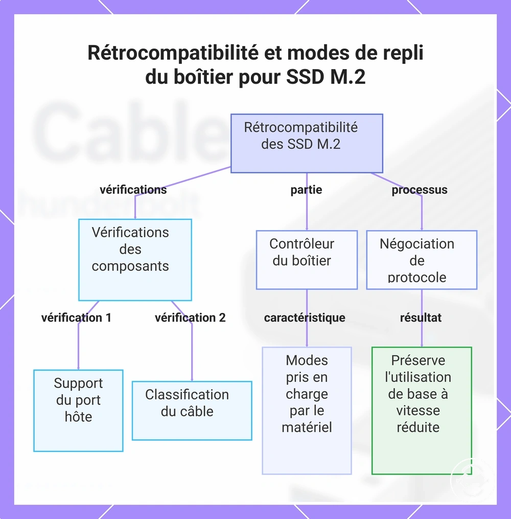 Rétrocompatibilité et modes de repli du boîtier pour SSD M.2