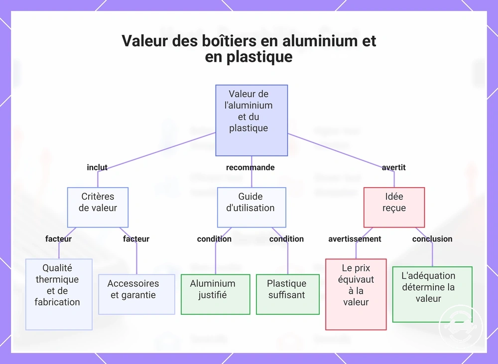 Valeur des boîtiers en aluminium et en plastique